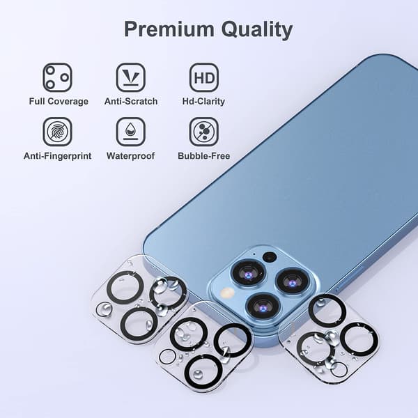 iPhone 13 Pro / 13 Pro Max linsskydd 3-pack Transparent
