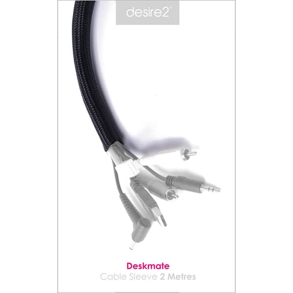 Deskmate Cable Sheath 2m Velcro Closing Black
