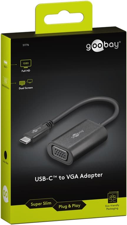 USB-C™ till VGA-adapter, 0,2 m, svart