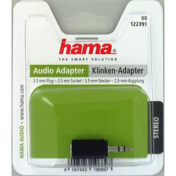 Sovitin Audio 3.5mm-2.5mm Uros-Naaras Stereo Musta