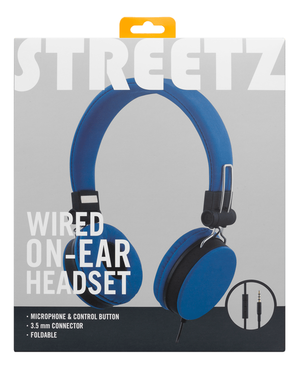 H300 Headphones with microphone, foldable, 3.5 mm, blue