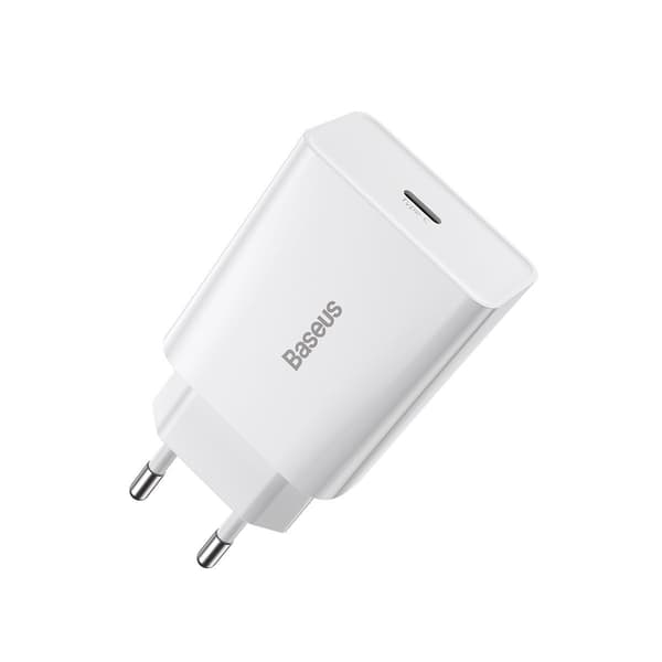 Baseus Speed Mini hurtiglader, USB-C, PD, 3A, 20W (hvit)