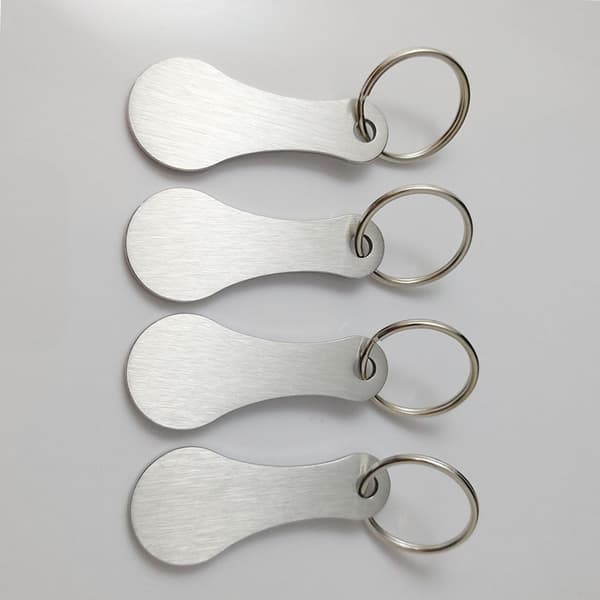 Metal nøglering til indkøbsvogne (4-pak) Silver