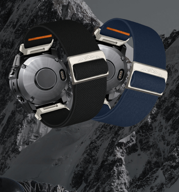 Elastisk klokkerem i nylon til Garmin Descent MK3i Black 26mm
