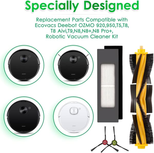 Tarvikkeet Ecovacs Deebot OZMO 920, 950, T5, T8 AIVI Max 10 osaa MultiColor