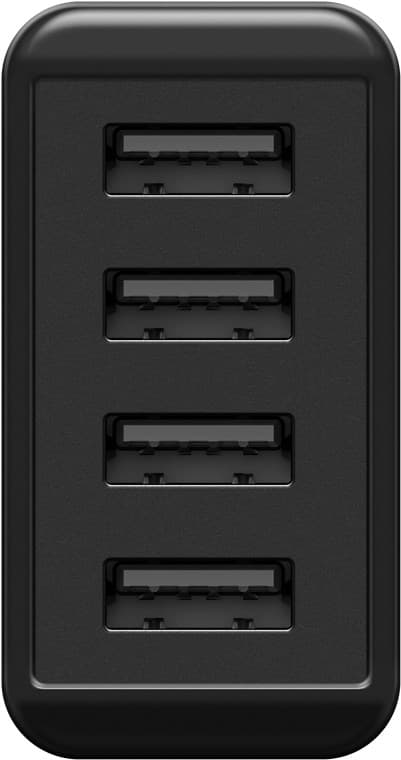4-tie USB-laturi (30W) musta