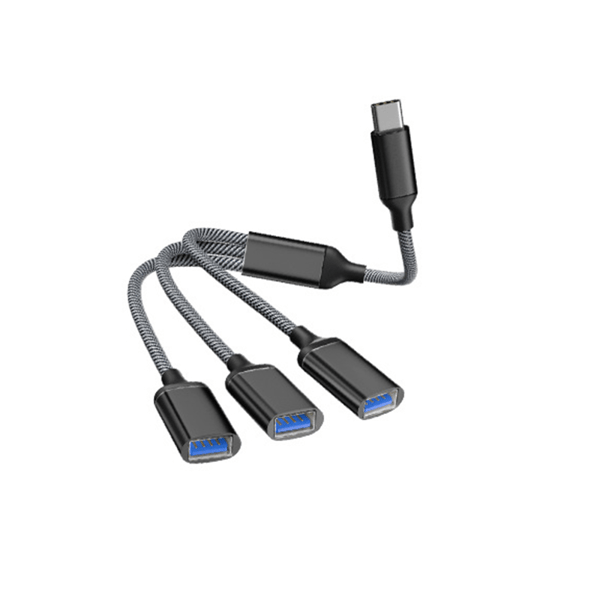 Typ-C till 3-portars USB-hubb splitteradapter Black
