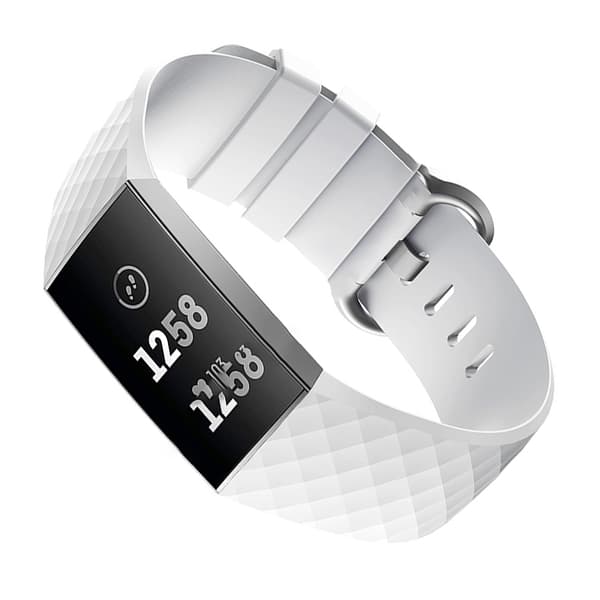 Hvid silikonerem til Fitbit Charge 4/3 - Stor
