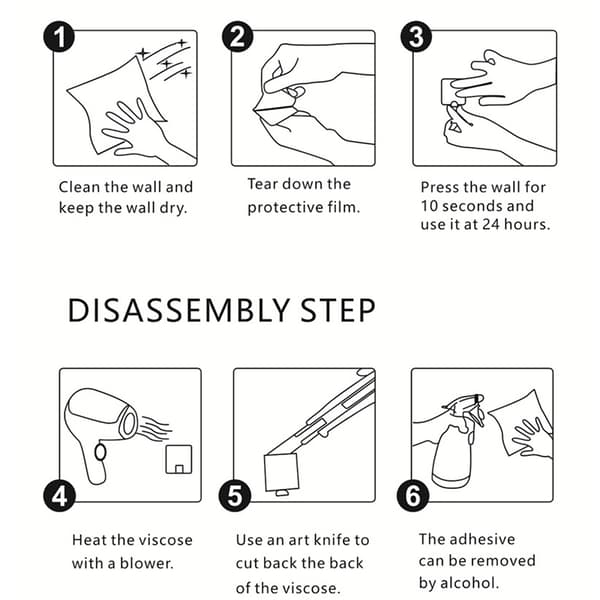 Gold 4-Hook Wall Hanger (Adhesive/Drilling Options)