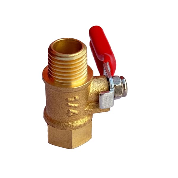 Mini messingkuglehane 1/4 NPT han- og hungevind guld