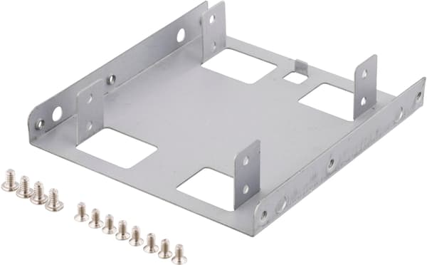 Mounting frame, 2x2.5" HDD to 3.5", silver