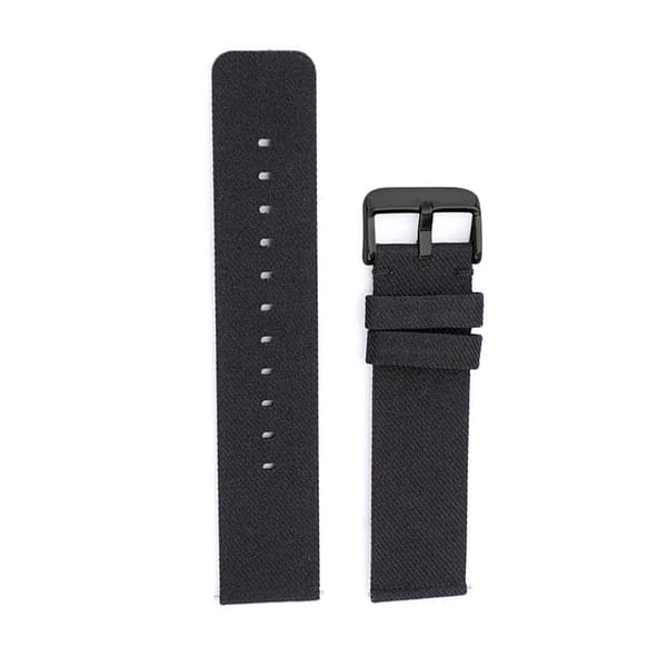 Sort lærredsurrem med sort spænde 22 mm