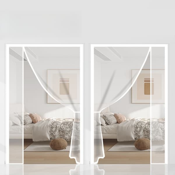 Magnetisk skärmdörr med sidoöppning White L