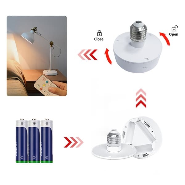 Batteridrivna glödlampor E26/ E27 med fjärrkontroll White