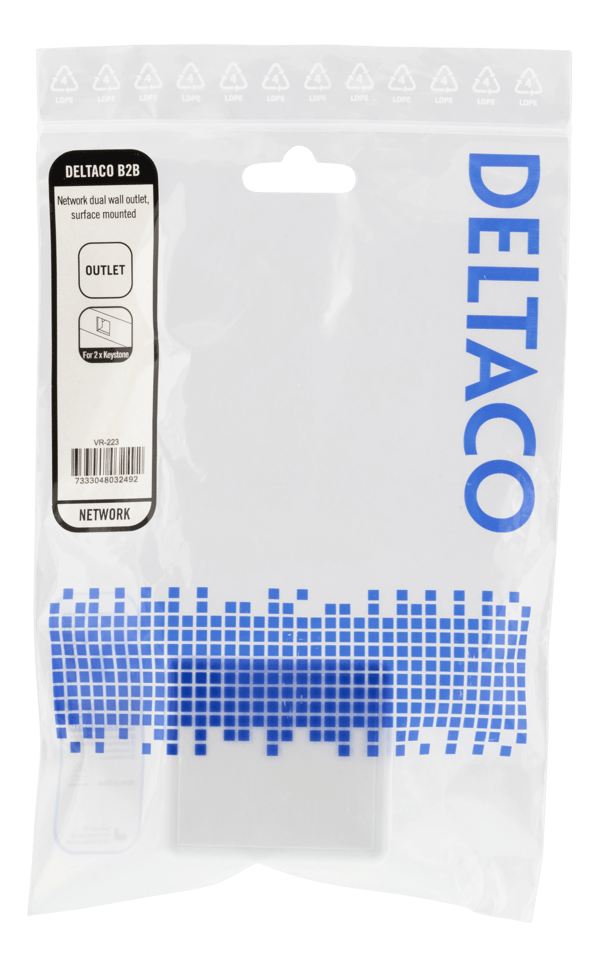 Surface mount box for Keystone, 2 ports, white