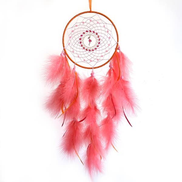 Boho fjäder väggdekoration, väggbonad för sovrum Red