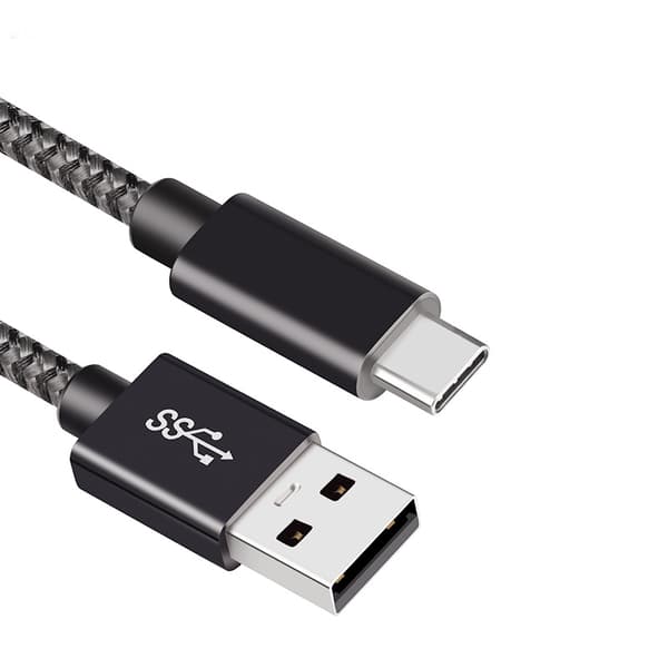 USB A - Type C 3.2 60 W datakaapeli Black+Grey S