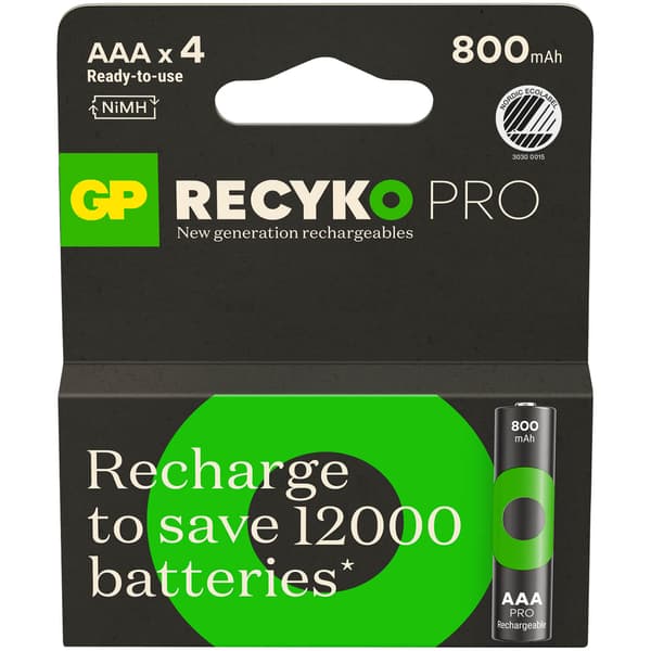 Batteri Recyko Pro NiMH AAA HR03 800mAh 4-Pack
