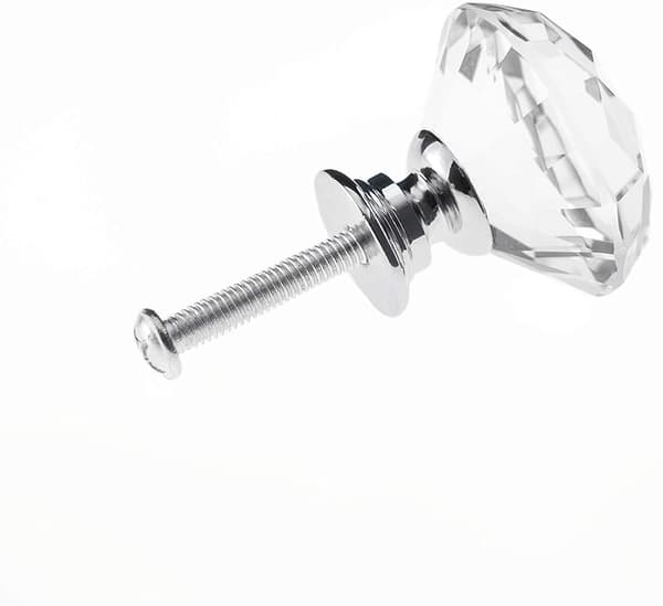 Diamantformade knoppar i glas Transparent/Silver 8 st