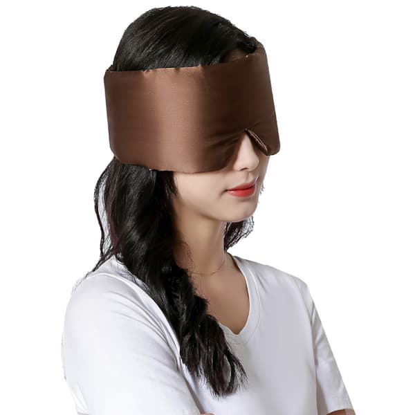 Justerbar Dubbelsidig Sovmask i Siden coffee