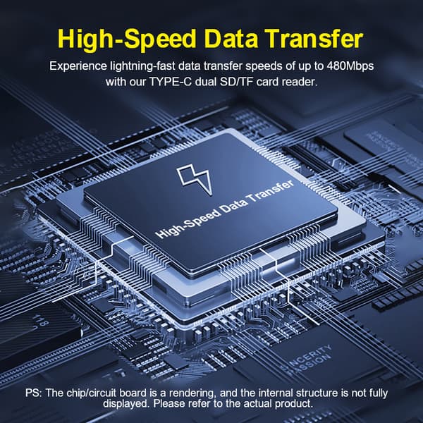 TYPE-C til SD+TF Dobbel Kortleser - Høyhastighets Dataoverføring for Windows, Mac, Linux, Android og HarmonyOS
