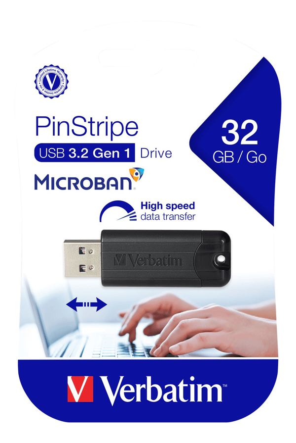 PinStripe USB Flash drive 32GB USB 3.0 retractable connect
