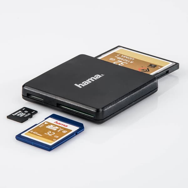 Kortläsare USB 3.0 Multi SD/microSD/CF Svart
