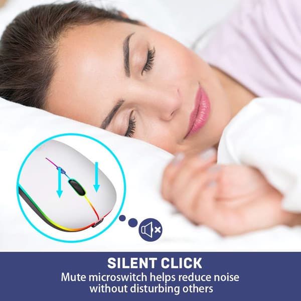 Trådlös datormus med RGB LED dual mode Bluetooth/Wifi Silver