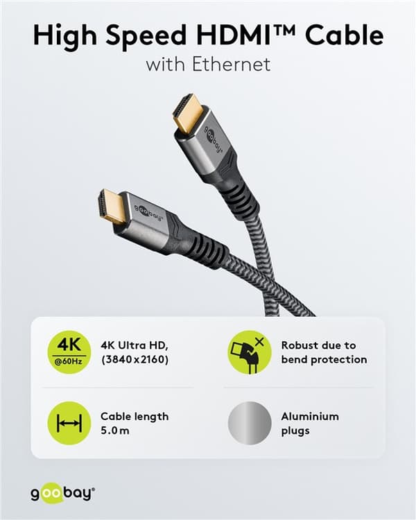 Høyhastighets HDMI™-kabel med Ethernet