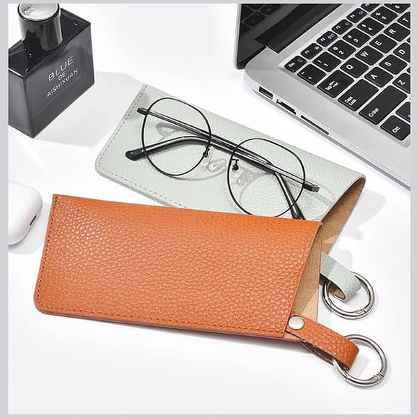 Stilfuld PU læder solbrille- og brilleetui Brown