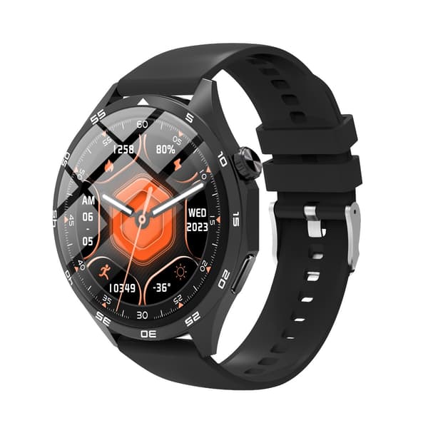 Multifunktionelt Smartwatch med Bluetooth-opkald, pulsmåler og tilpasselig urskive Black