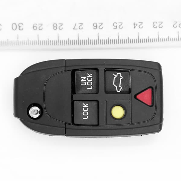Bilnøglehus til Volvo 5 knapper sort