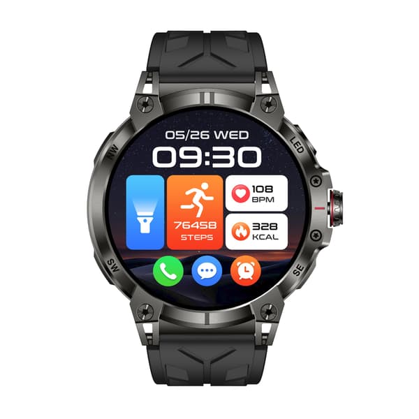 Multifunktionell Smartwatch med Bluetooth-samtal, Hälsomätning och Anpassningsbara Urtavlor Black