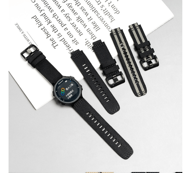 Nylon urrem med spænde til Garmin Black