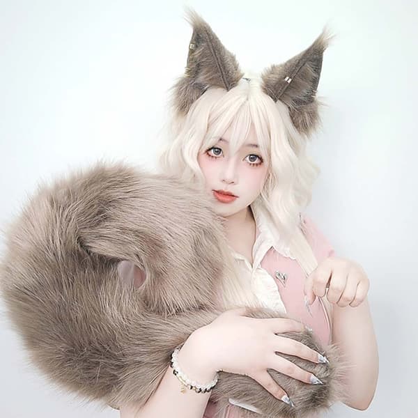 Ruskea pehmolelu orava Chitty Tail Cosplay asu ja asusteet