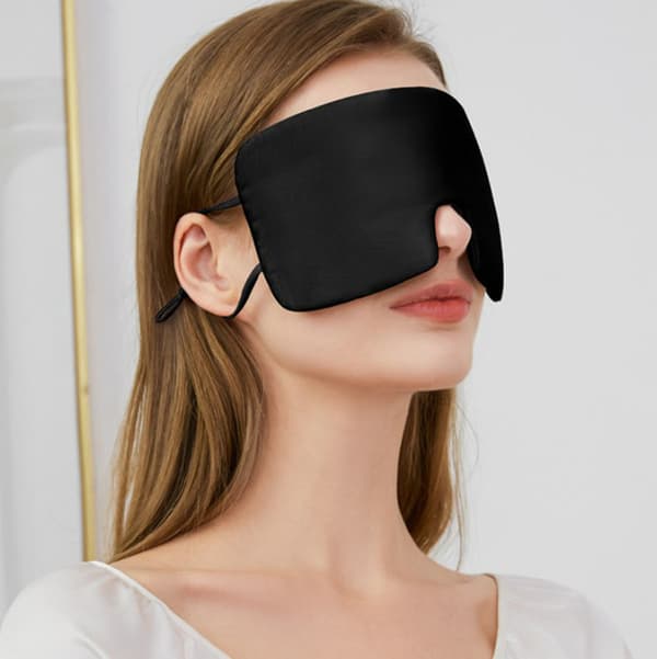 Överdimensionerad sidensovmask för män och kvinnor Black