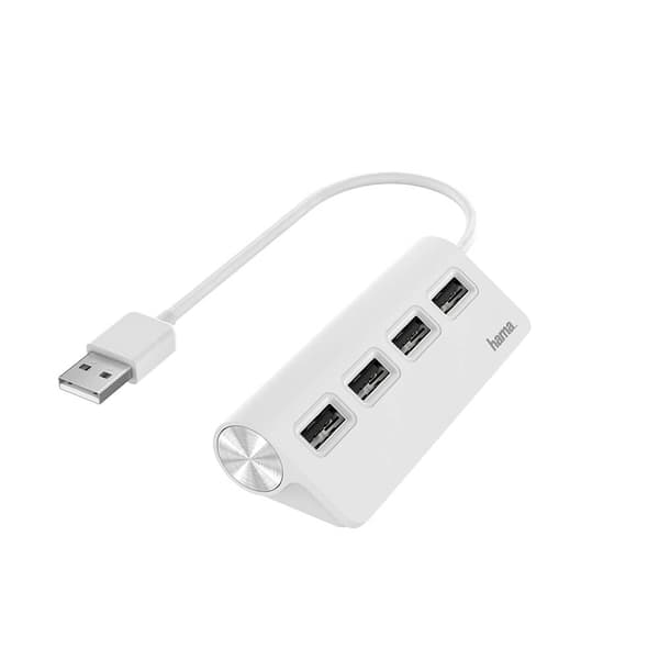 Hub USB-A 2.0 4x Porte 480 Mbit/s Hvid