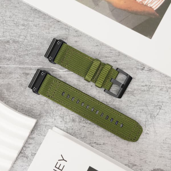 Snabbfäste Väv Nylon Canvas Klockarmband för Garmin 26 mm