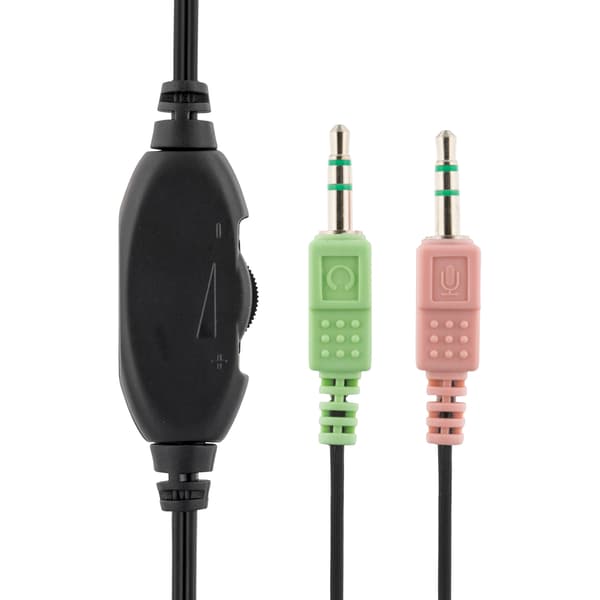 Headset, volume control on the cable, 2 x 3.5 mm, 2 m cable
