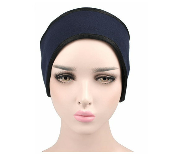 Dobbeltlags fleece pandebånd til vinter NavyBlue