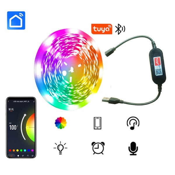 Smart USB LED Strip Lights Music Sync APP Control 15 m
