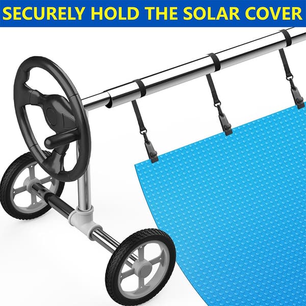 Pool Solar Cover Reel Attachment Kit with Straps 8-pack