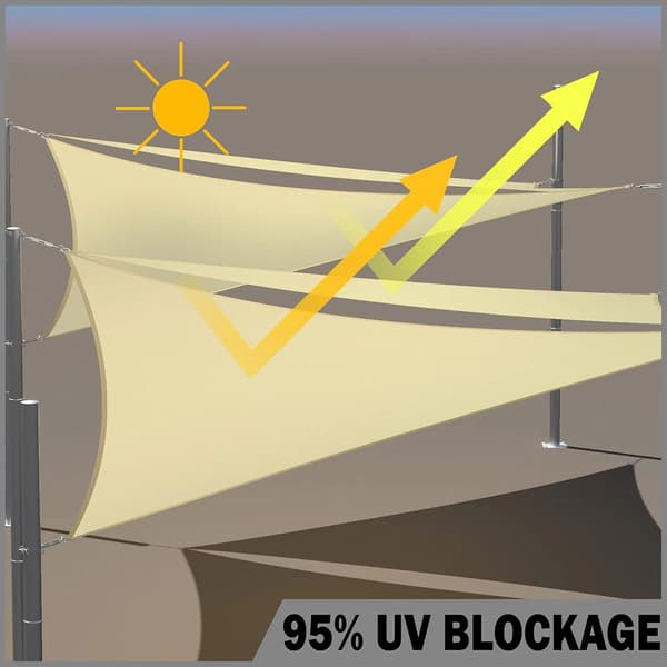 Trekantet Solsejl / Sejldug Beige S