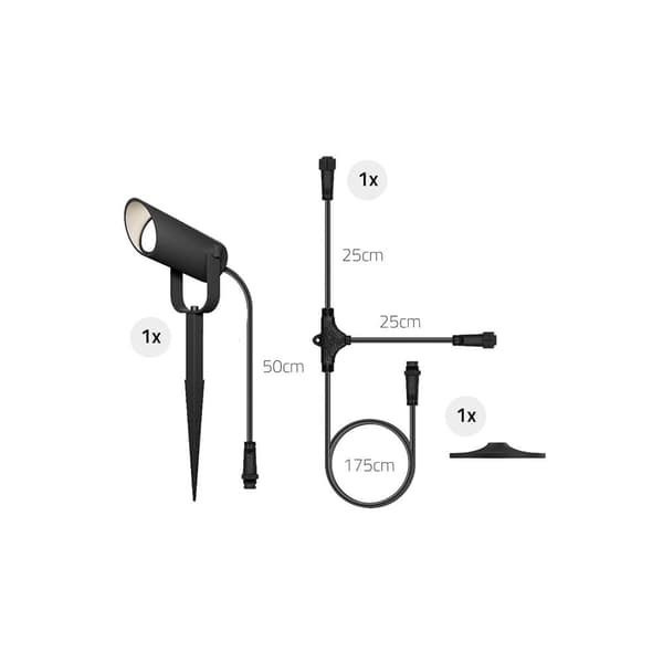 Smart Spots Udendørs Udvidelse 1-pak RGB CCT Sort