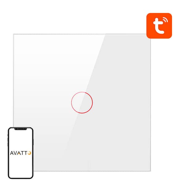 Smart lysbryter ZigBee Avatto ZTS02-EU-W1 1-veis TUYA (hvit)
