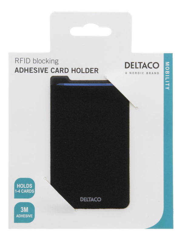 Adhesive credit card holder, RFID blocking, 3M adhesive