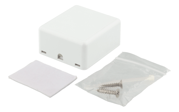 Surface mount box for Keystone, 2 ports, white