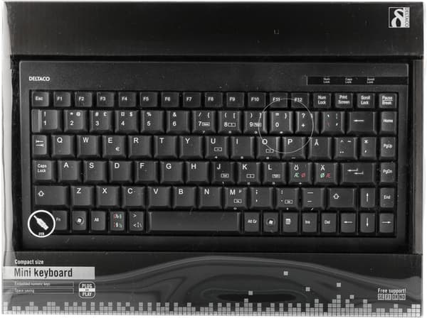 Quality mini keyboard, 89 keys, Nordic layout, USB, black