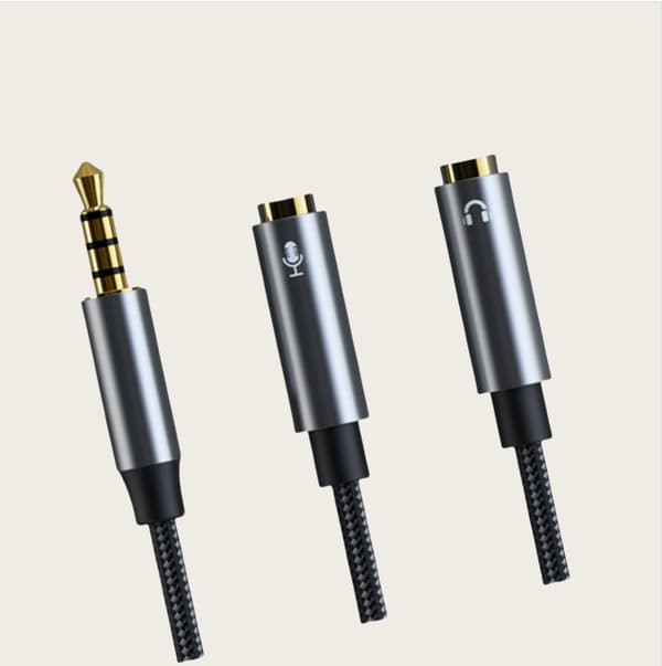 CB01 Hovedtelefon- og Mikrofonsplitter Adapter Audiokabel Model 2