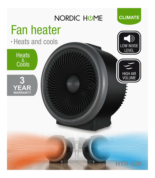 Fan Heater, heating and cooling,2000W, black